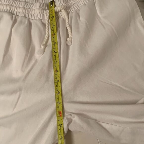 Ci Sono Wovens Linen Blend Lightweight Pockets White Women’s Boho Pants Size L - Picture 4 of 10